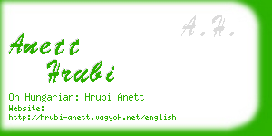 anett hrubi business card